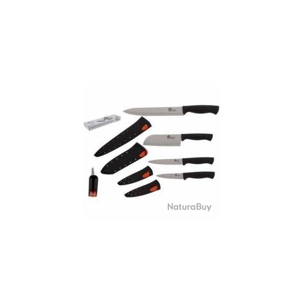 PRADEL EXCELLENCE THIERS  SHARK COFFRET 4 COUTEAUX DE CUISINE AVEC ETUI AIGUISEUR 1