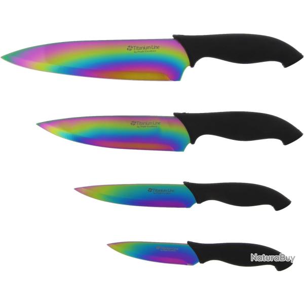 PRADEL EXCELLENCE THIERS BLOC 4 COUTEAUX LAMES REVETEMENT EN TITANE 1