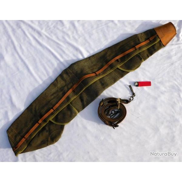 GRANDE HOUSSE TOILE ET CUIR + BRETELLE : F.M. FUSIL MITRAILLEUR 24-29