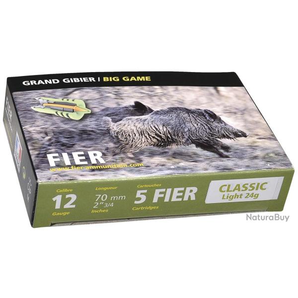 Boite 5 Balles Fier 24 Classic Light CAL. 12 / 70mm 24,5 G Feutre
