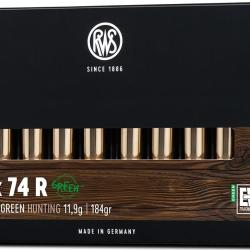 Cartouche RWS Evo Green cal.9,3X74 R 184GR 11,9 G boite de 20