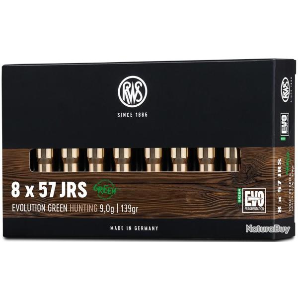 Cartouche RWS Evo Green cal.8X57 JRS 139GR 9 G boite de 20