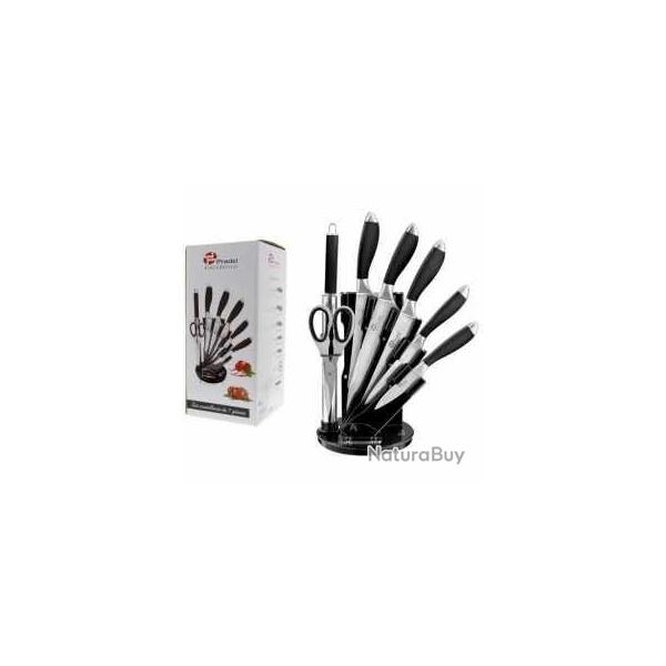 PRADEL EXCELLENCE THIERS BLOC DE 5 COUTEAUX+ 1 FUSIL+ 1 CISEAU 1