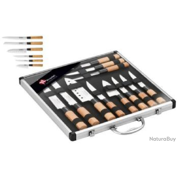 PRADEL EXCELLENCE THIERS VALISE 5 COUTEAUX / 6 STEAKS MANCHE BAMBOU