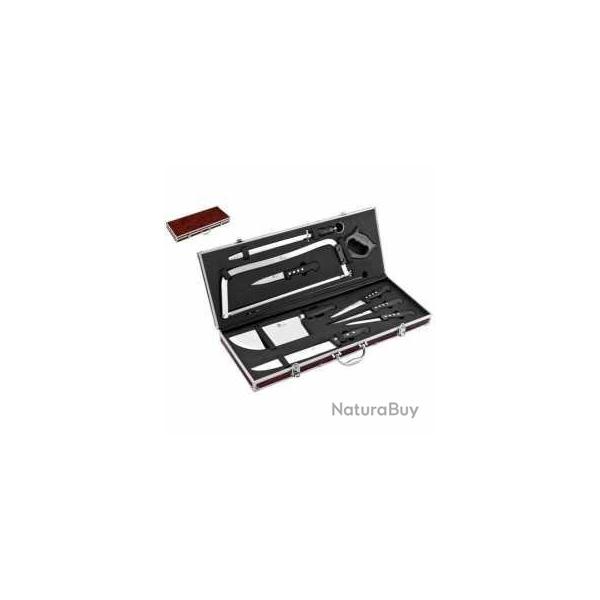 PRADEL EXCELLENCE THIERS VALISE BOUCHER 8 PIECES 1 FUSIL + 1 SCIE + 1 COUPERET