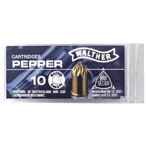 CARTOUCHE GAZ POIVRE - WALTHER 9 mm R