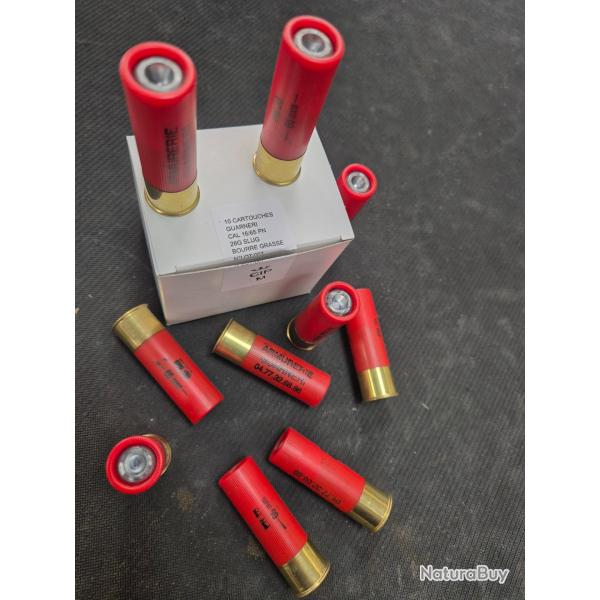 10 cartouches 16/65 poudre noire 28gr slug