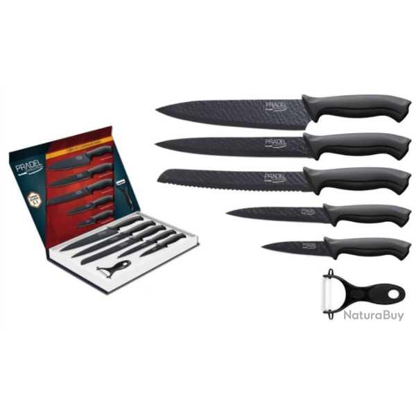 Coffret couteaux PRADEL couteau de cuisine table - Acier noir 12