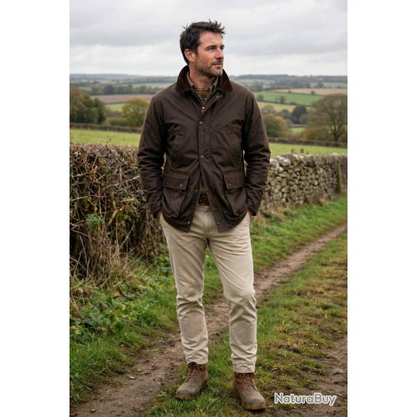 Veste Matelass�e huil� Marron