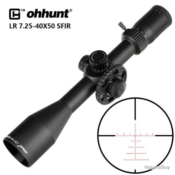 OHHUNT Lunette de Chasse LR 7.25-40X50 SFIR - LIVRAISON GRATUITE !!