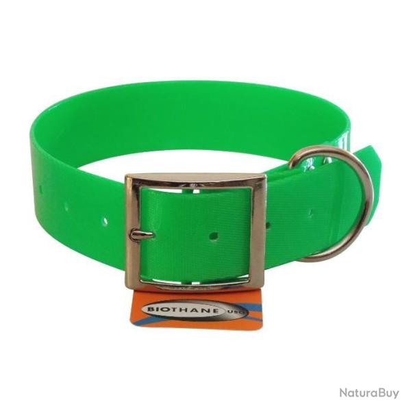 Collier HUNT US 38 mm x 60 cm Vert - Avec gravure - jokidog