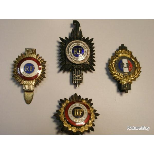 INSIGNE(S) DEPUTE ASSEMBLEE NATIONALE, CONS.GAL, ADJOINT, CONS.MUN.