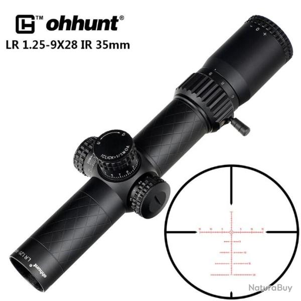 OHHUNT Lunette de chasse LR 1.25-9x28 IR - LIVRAISON GRATUITE !!