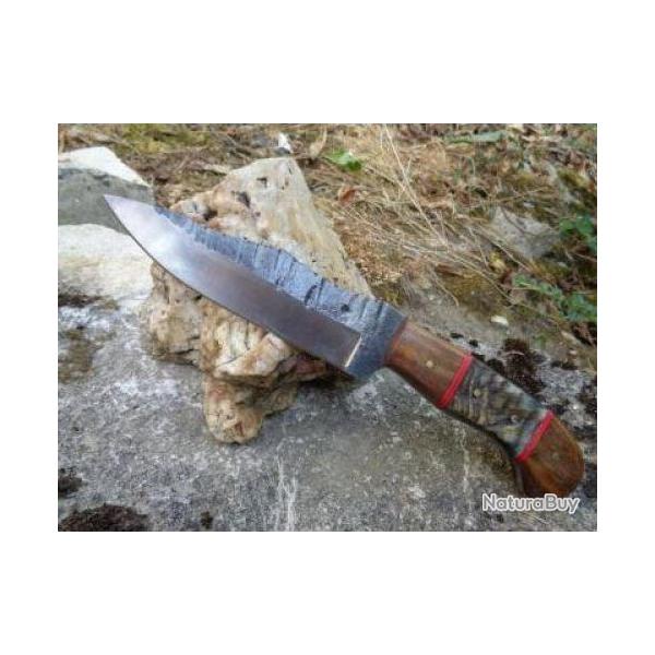 Bush Craft  couteau de chasse lame forg�e � la main en carbone 1075 (2)