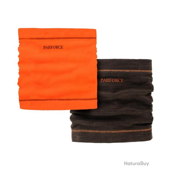 Pack de 2 �charpes tour de cou en polaire (Couleur: Olive/orange fluo)