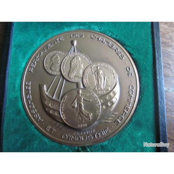 M�DAILLE BRONZE l'Assembl�e Permanente Chambres Commerce Industrie - J.H CO�FFIN