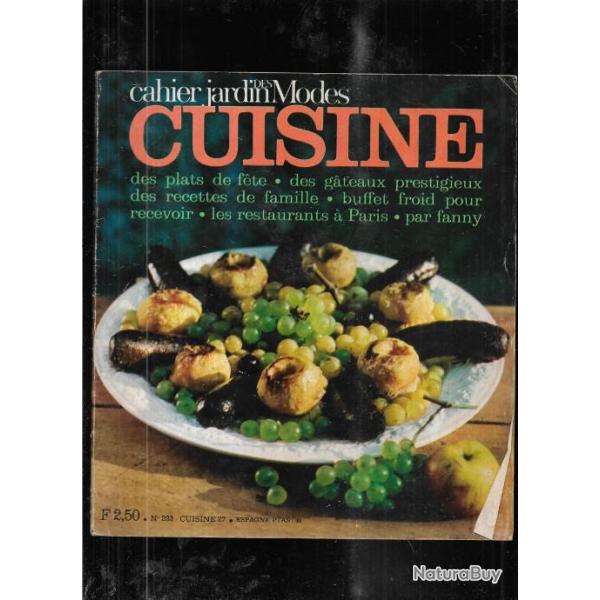 cahier cuisine , jardin des modes , lot de 4 num�ros , desserts, souffl�s f�tes et autres de fanny