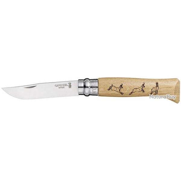 OPINEL ANIMALIA N� 8 CHAMOIS MANCHE CH�NE LAME 8,5CM