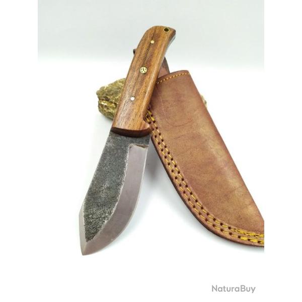 Poignard  RITE EDGE FORGED SERIES  Lame Acier Carbone 1075 manche bois �tui cuir PA4424071