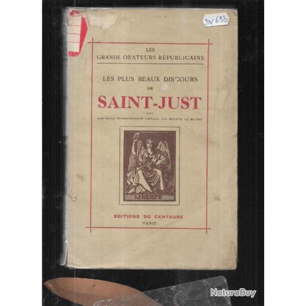Les plus beaux discours de Saint-Just. de maurice le blond + mirabeau m�me collection
