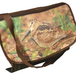 Gibeci&egrave;re toile et cuir motif b&eacute;casse