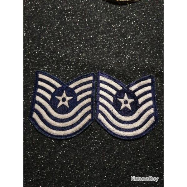 Paire de grades arm�e us US AIR FORCE TECHNICAL SERGENT argent original