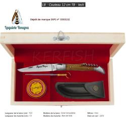 Coffret Couteau N&deg;5870 Pliant Bois Teck Laguiole BOUGNA