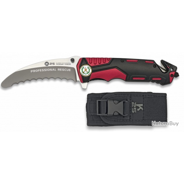 Couteau pliant securit�s rouge/noir Lame 9.5 cm 19996GR100807