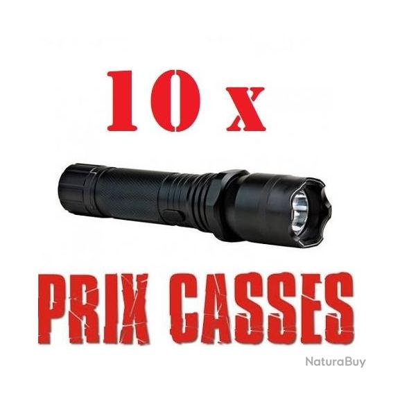 10 x SHOCKER �L�CTRIQUE 3000 KV ALUMINIUM AVEC LAMPE TORCHE 130 LUMENS