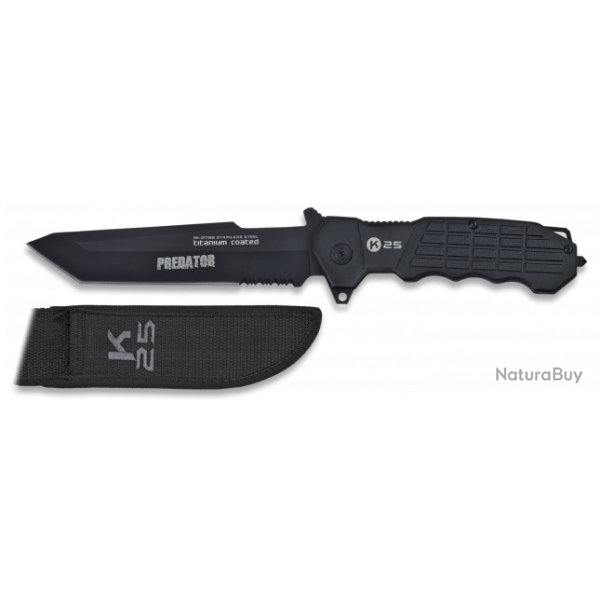Couteau Prdateur noir tui Lame 14 cm 3176807