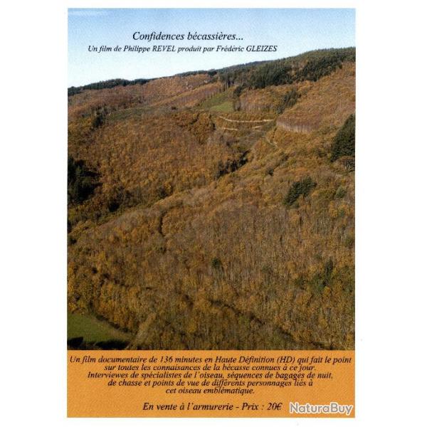 FILM DOCUMENTAIRE "CONFIDENCES BECASSIERES" COMPOSE 1 CLEF USB  32GO  + SON  COFFRET BOIS  NOYER