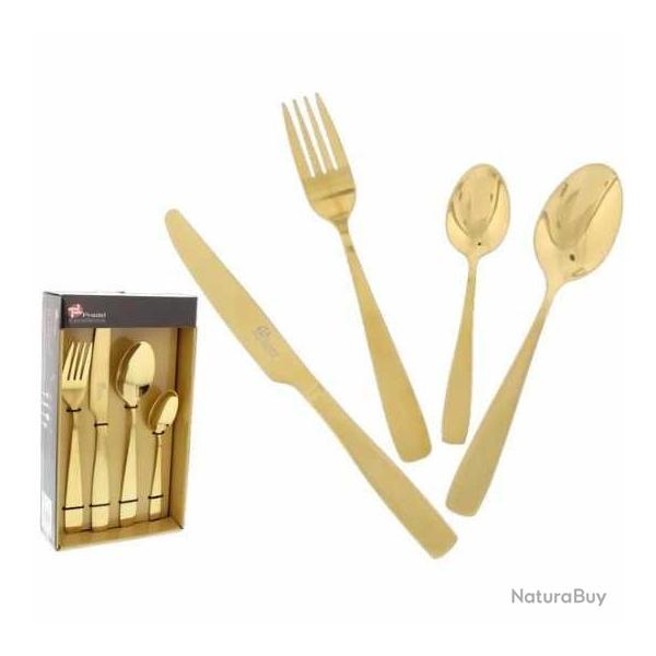 ENSEMBLE MENAGERE PRADEL EXCELLENCE MODEL DOREE DE 16 PIECES