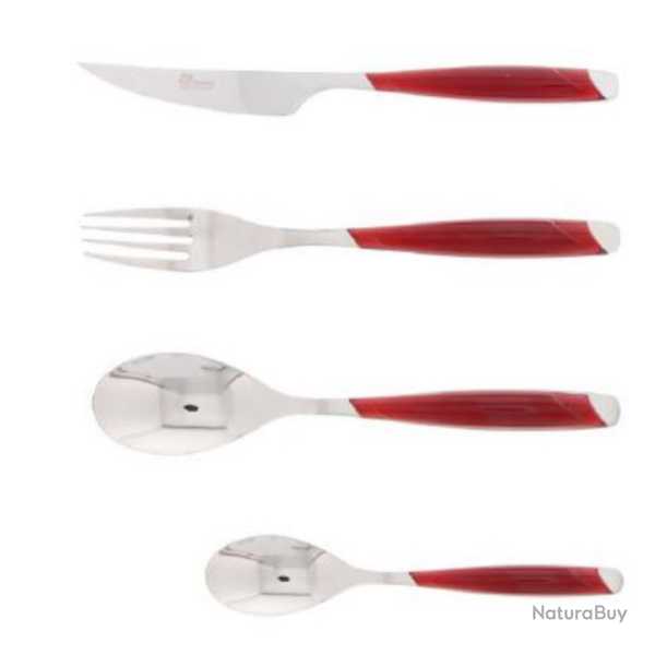 ENSEMBLE MENAGERE  PRADEL EXCELLENCE 24 PIECES GAMME  PRESTIGE ROUGE 1