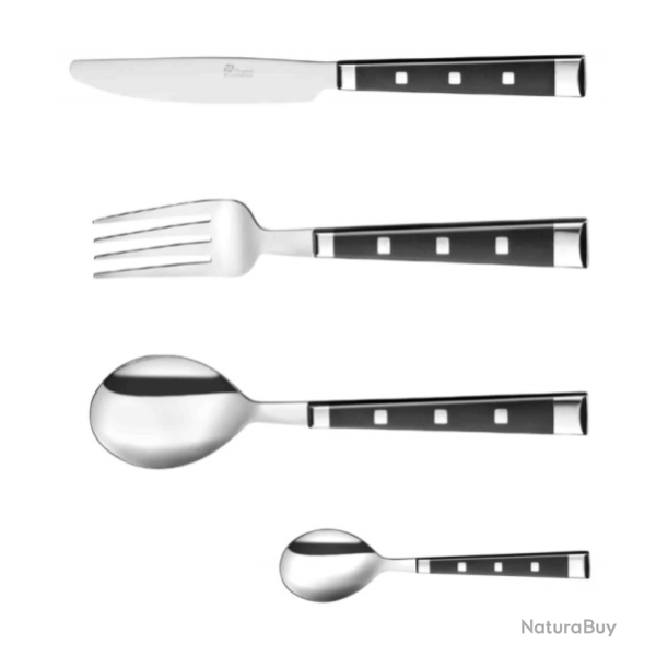 ENSEMBLE MENAGERE PRADEL EXCELLENCE 24 PIECES GAMME BISTRO NOIR