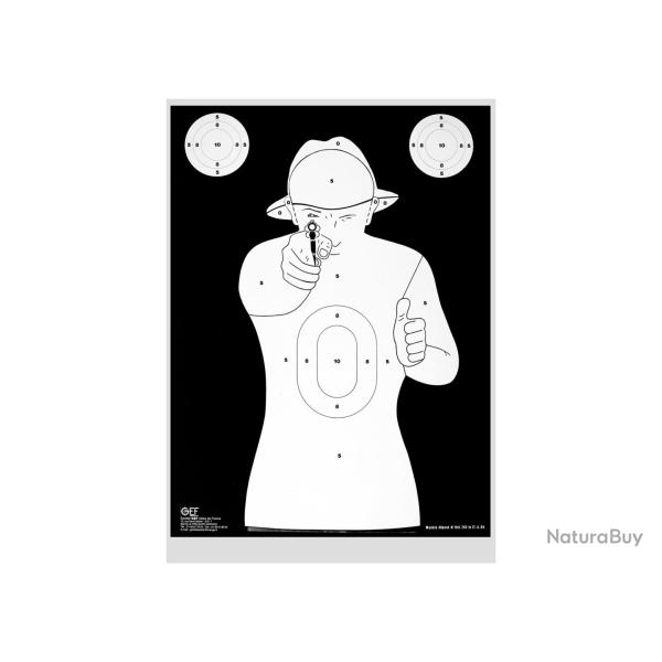 200 CIBLES CARTON RSN2 SILHOUETTE BLANCHE