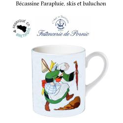 Mug B&eacute;cassine Parapluie, skis et baluchon