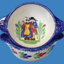 Bol &agrave; oreilles PETIT BRETON Couple avec guirlandes