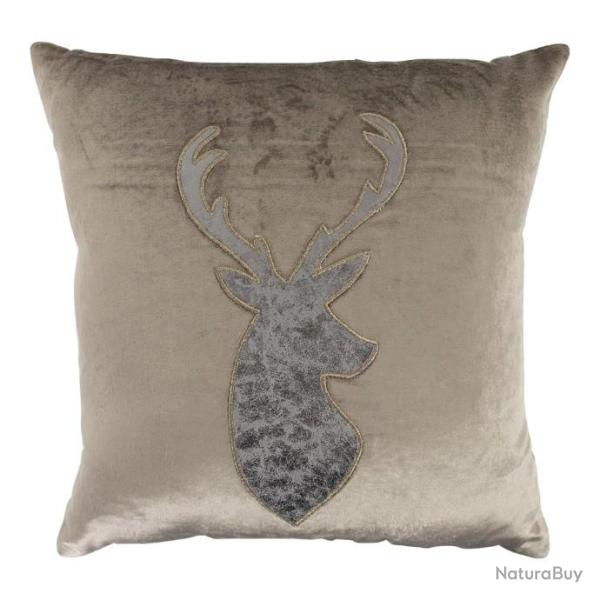 COUSSIN EN VELOURS SILHOUETTE DE CERF