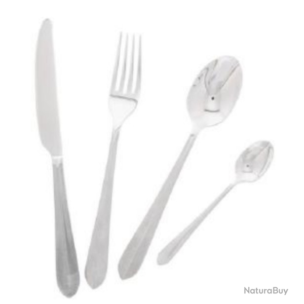 ENSEMBLE MENAGERE PRADEL EXCELLENCE 24 PIECES MODEL PLUME INOX