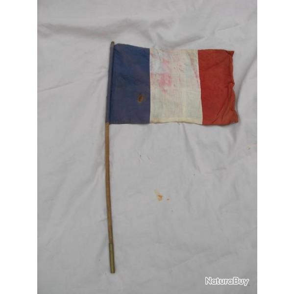 WW2 FRANCE/ANGLETERRE DRAPEAU DE LA LIB�RATION ARTISANALE BIFACE 44 CM SUR 28 CM 39-45