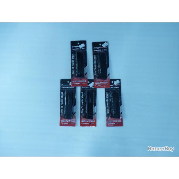 !!!DESTOCKAGE!!! LOT DE 5 CHARGEURS POUR AIRSOFT TAURUS 24/7 - SPRING