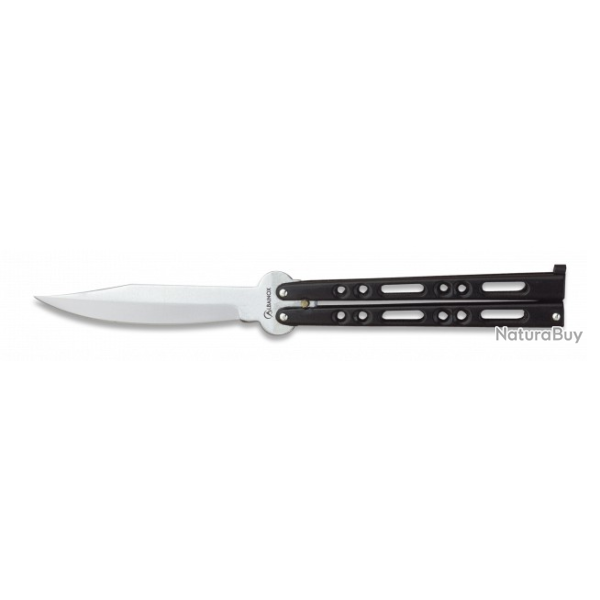 Couteau papillon  noir Zamak Lame 10 cm  02053-N07