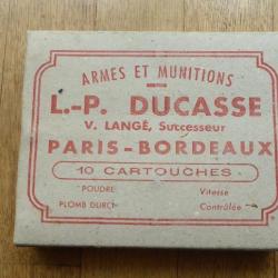 REF 24 - BO&Icirc;TE ANCIENNES CARTOUCHES CHASSE CAL 12 - plomb n&deg; 7  - DUCASSE  - BORDEAUX