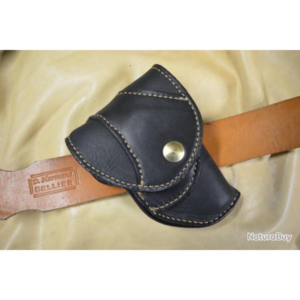 Holster en cuir 6.35mm de ceinture doubl� droitier