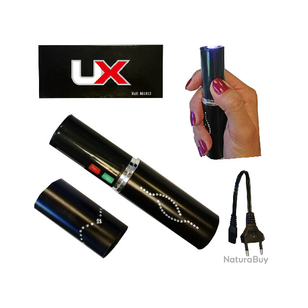 Shocker electrique 2.000 000 Volts forme rouge a lvre  Noir avec Lampe Led