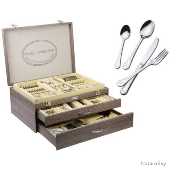 ENSEMBLE MENAGERE PRADEL EXCELLENCE ALBERT DE THIERS 113 PIECES EN COFFRET ACIER INOX 1