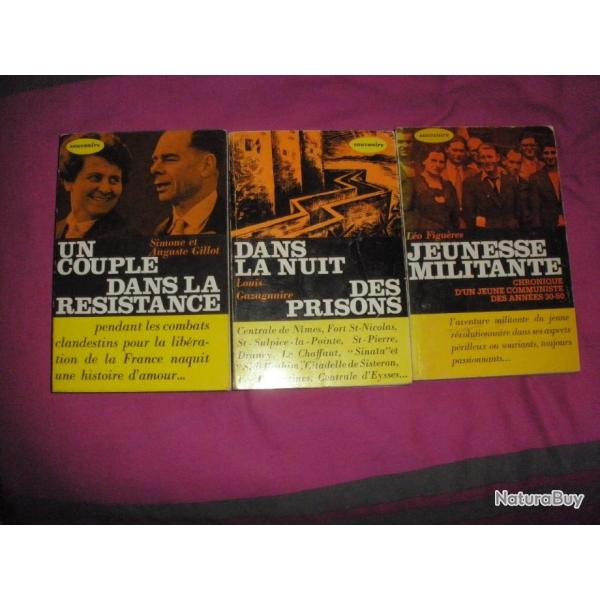 3 LIVRES ayant pour th�me LA RESISTANCE