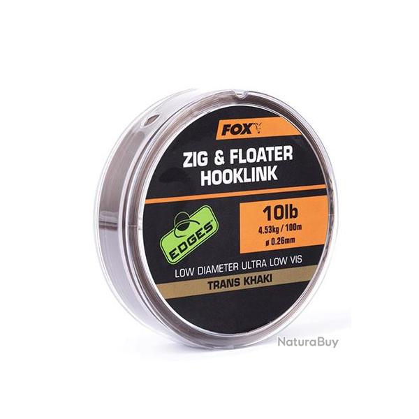 FIL ZIG AND FLOATER HOOKLINK TRANSP KHAKI 0.30MM 100M 6.8KG