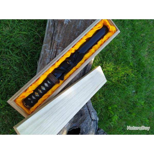 TANTO NOIR  V�RITABLE SABRE FORG� A LA MAIN EN ACIER DAMAS 512 COUCHES  LAME TR�S AIGUIS�E 1