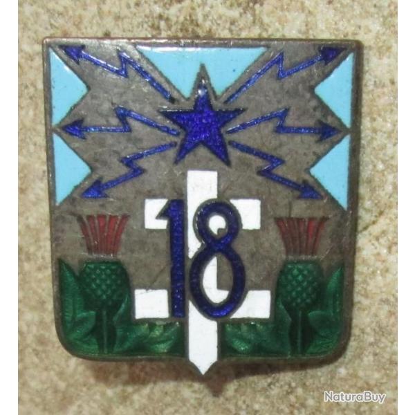 18� R�giment de Trans, �mail, dos guilloch�, 1 pastille Drago